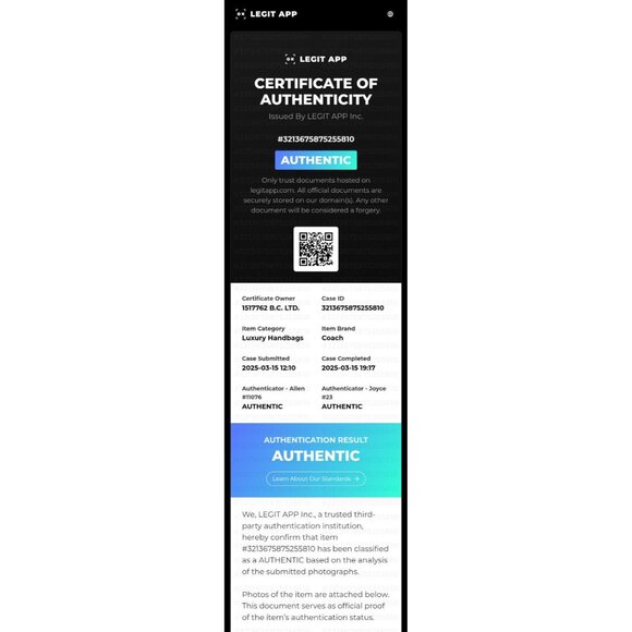 Authenticated Coach Purse Handbag Shoulder M0993-14833 Inlaid Art 09 Vintage CN - Picture 4 of 16